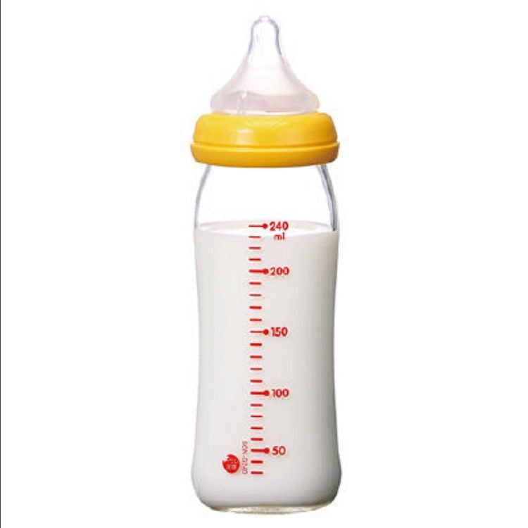 피죤 (주) 모유 실감 젖병 (내열 유리) 오렌지 옐로우 240ML
